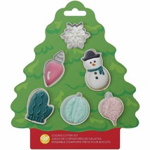 Wilton MINI Tree Cookie Cutter Set 6 pc Ornaments Snowman Snow Mitten - £4.29 GBP