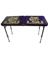LSU Table Foldable Telescoping Legs Tailgating Purple Gold Beer Pong Vin... - £92.05 GBP