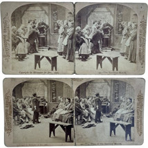 Antique Stereoscope Stereoscopic Card Melander &amp; Bro Chicago #43-44 Spelling Bee - $34.96