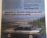 1990 Ford Tempo GLC Vintage Print Ad pa5 - £5.42 GBP