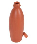 Terracotta Natural Handmade Water Bottle 1000 ml Pack of 1 Brown Earthen... - $49.99