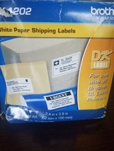 Brother DK-1202 White Die-Cut Labels, DK1202, 2.4&quot; X 3.9&quot; Shipping Labels 300 Pk - £17.37 GBP