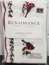 1 Fabric Embroidered Kitchen Valance (58&quot;x12&quot;) Christmas, Cardinals &amp; Holly, Rhf - £12.44 GBP