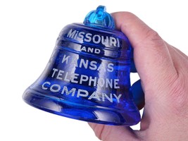 1920&#39;s Missouri and Kansas Telephone Company Blue Bell Paperweight - £75.17 GBP