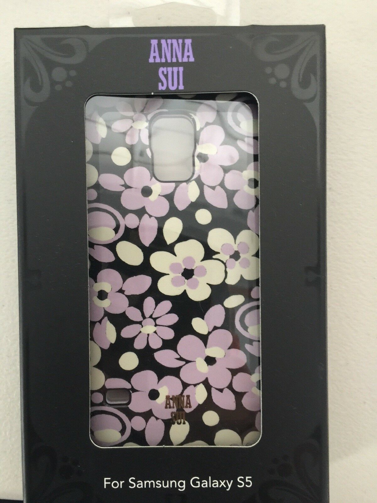 Anna Sui Samsung Galaxy S5 Case Black / Purple / White Floral, CO8905U - £5.44 GBP