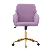 TY Ergonomic Swivel Office Chair: Lilac Velvet, Adjustable Comfort - $149.99