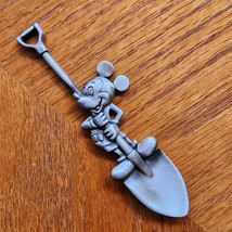 Walt Disney Mickey Mouse and Shovel Collector Souvenir Spoon 4in Pewter - £7.49 GBP