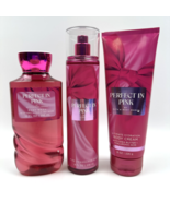 Bath &amp; Body Works Perfect in Pink Body Mist Shower Gel &amp; Body Cream Set ... - $665.24 MXN