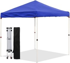 8 X 8 Ft Outdoor Pop Up Tent With Backpack Bag, Sun Shade, Instant, Blue. - $98.92