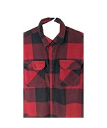 Wrangler Fleece Shacket Mens L Red Buffalo Plaid Shirt Jacket Button Up ... - $25.74