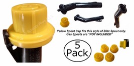 5PK Blitz Replacement Yellow Spout Cap Top Fuel Gas Can # 900302 900092 900094 - £5.67 GBP