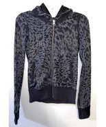 Women’s Lululemon leopard Animal print hoodie Jacket size 4 Gray Black - £30.33 GBP
