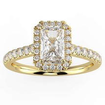 1ct Natural Diamond G-H Color SI Clarity Radiant Shape Halo Ring. - £2,492.71 GBP