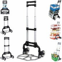 Luggage Aluminum Folding Cart Portable Hand Trunk Travel Shopping Trolley 170 Lb - £47.15 GBP