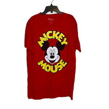 Disney Unisex Mickey Mouse SS T-Shirt Size Medium Red Yellow Black 100% ... - $15.31