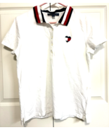 Tommy Hilfiger Womens L White with Blue &amp; Red Accents Polo Shirt - $184.95 MXN