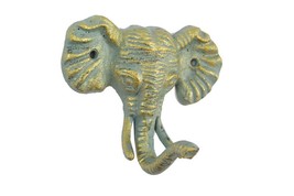 [Pack Of 2] Antique Seaworn Bronze Cast Iron Elephant Hook 5&quot; - £29.00 GBP