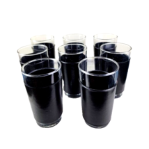 Vintage Libbey Glass Set of Eight Tumblers Black Leather Barware Modern - £79.13 GBP