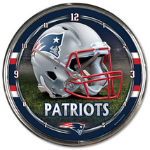 New England Patriots Round Chrome Wall Clock - $1,509.65 MXN