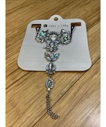 NEW Ella &amp; Elly Crystal Silvertone Floral Barefoot Sandal OSFA Beach Oce... - €11,17 EUR