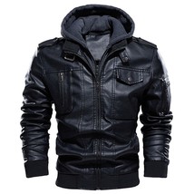 Motorcycle Jacket Men Casual PU Leather Jackets Man Winter Thick Warm Vintage Ho - £161.00 GBP