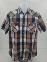 Coastal Mens Short Sleeve Plaid Cotton Shirt - £16.46 GBP