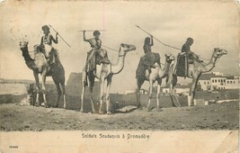 Nomad Soldiers with Spears on Camels Suden Used ca1910s Egypt Postcard R050 - $13.86