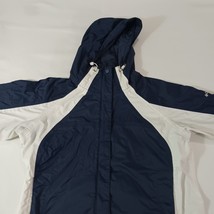 Columbia XL2335 Women's Blue & White Full Zip Hoodie Rain Nylon Jacket Size L image 8