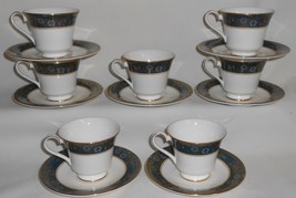 Set (7) Royal Doulton Carlyle Pattern Bone China Cups / Saucers England - £186.85 GBP