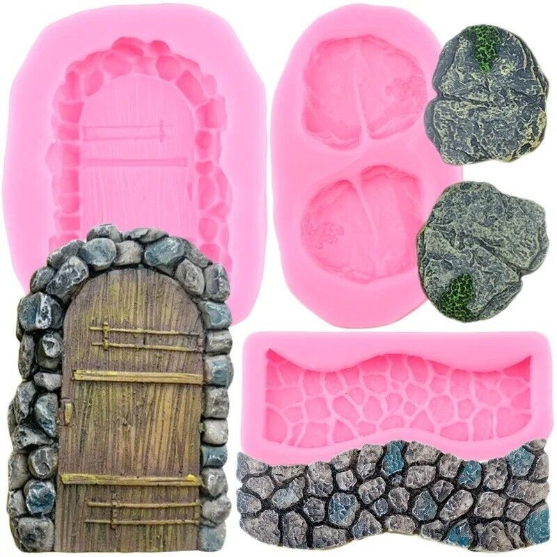 Fairy Garden Door Stone Path Silicone Mold DIY Baby Birthday Fondant Dec... - $9.95+