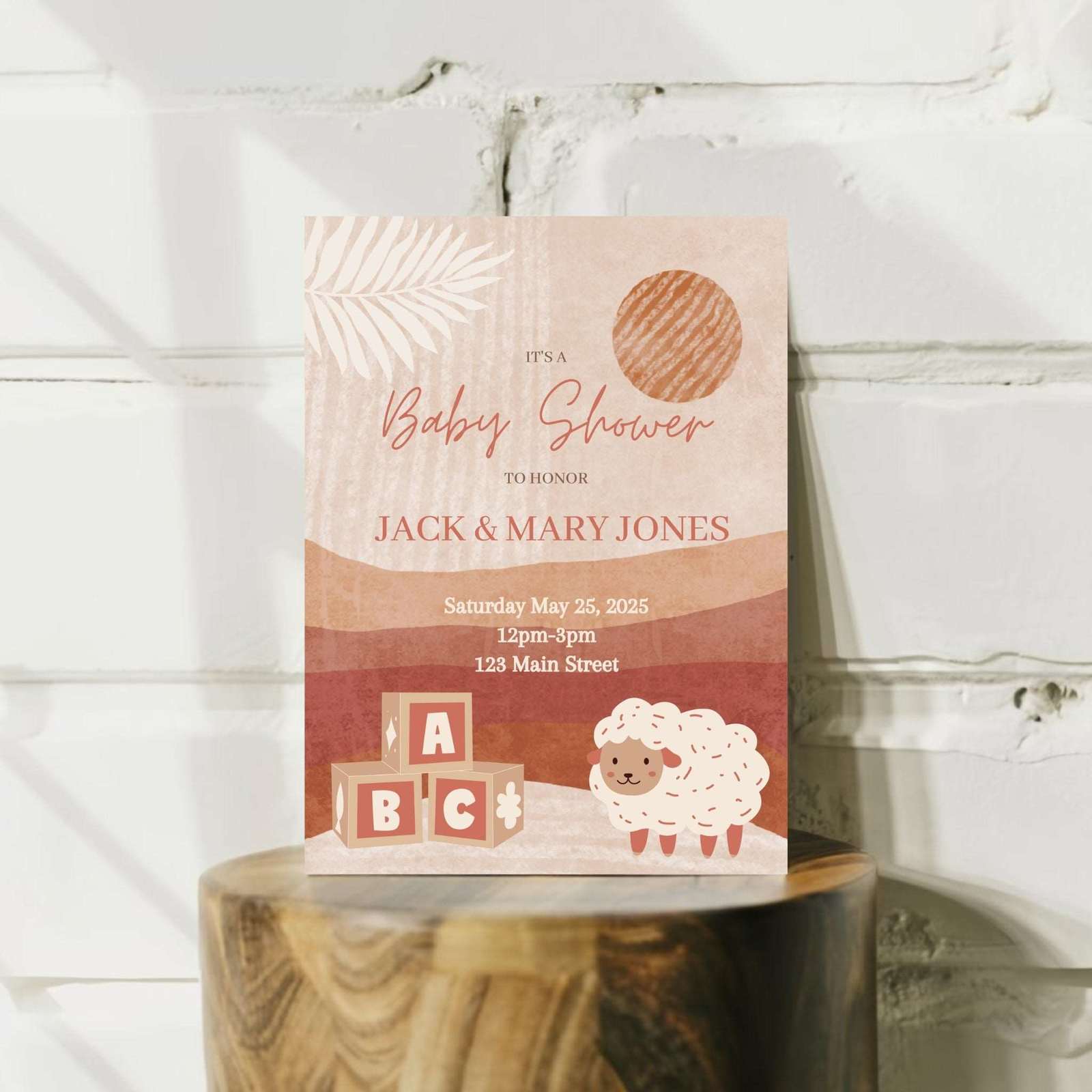 Boho Baby Shower Personalized Invitation | B - $9.99