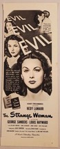 1946 Magazine Movie Ad &quot;The Strange Woman&quot; Starring Hedy Lamarr &amp; George Sanders - £14.28 GBP
