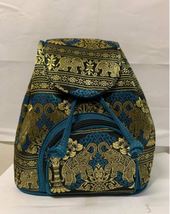 Thai Artificial Silk Backpack Bag Elephant Tree Pattern Style Beautiful Quality  - £37.42 GBP