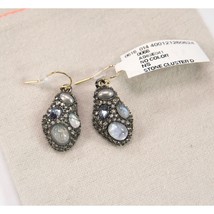 Alexis Bittar Gunmetal Labradorite Stone Studded Cluster Drop Earrings NWT - £116.95 GBP