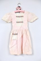 Retro VTG 1940&#39;s Girls Dress Big Doll Pink Faded Best For Costume Sz 7  - $19.80