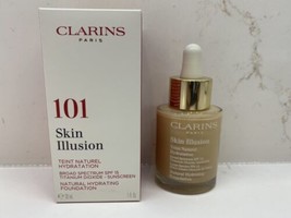 Clarins Skin Illusion Natural Hydrating Foundation #101 Linen SPF 15 NIB... - $20.78