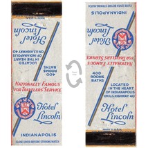 Vintage Matchbook Cover Hotel Lincoln Indianapolis Indiana IN 1930s 400 rooms - £7.03 GBP
