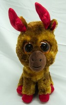 TY Beanie Boos MAPLE THE BROWN &amp; RED MOOSE 7&quot; Plush STUFFED ANIMAL TOY 2007 - £11.73 GBP