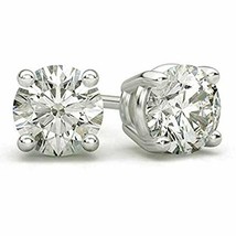 Round Brilliant Cut Simulated Diamond CZ Solitaire Stud Earrings in 14K ... - $59.99