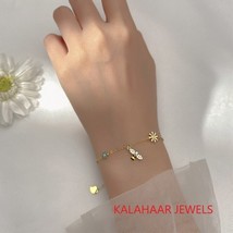 925 Sterling|Small Daisy Bee Bracelet|Small Daisy Bee Bracelet| Cute bracelet - £100.84 GBP