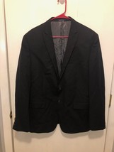 Egara Mens SZ 44R Wool Black Suit Jacket 2 Button - $19.79