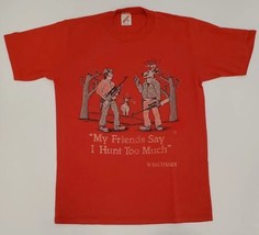 Vintage 1985 LSJ Sportswear Funny Wisconsin Hunting Red T-Shirt Size Medium - £27.53 GBP