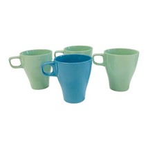 4 Ikea Stackable Coffee Mug Sweden Fargrik 3 Green 1 Blue 8 oz - £19.67 GBP