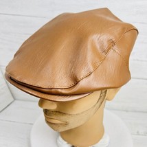 Golf Bunnet Driving Scally Adjustable Faux Leather Brown Hat NewsBoy - £35.96 GBP