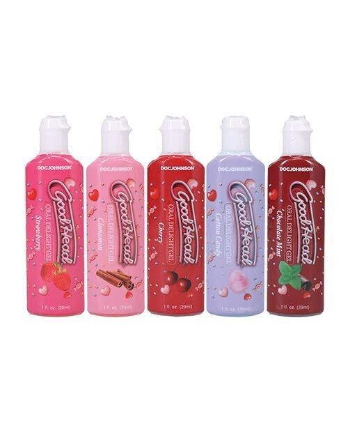 GOODHEAD ORAL DELIGHT GEL PACK 5 FLAVORED LUBES 1 oz each - $16.65