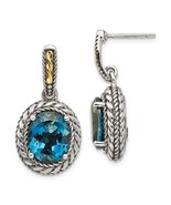 Sterling Silver &amp; 14K Gold London Blue Topaz Earrings - €266,85 EUR