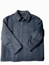 St Johns Bay Men&#39;s Black Peacoat Wool Polyester Size XL Full Zip Collar ... - $23.75