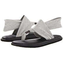 Sanuk Women Slingback Thong Sandals Yoga Sling 2 Size US 10 Grey Stretch Fabric - £27.10 GBP