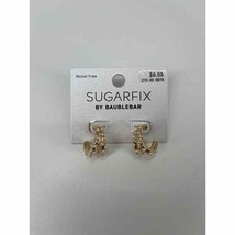 Sugarfix by BaubleBar Glass Pearl and Gold Tone Double Hoop Earrings - £7.83 GBP