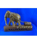 Pen Holder Wood Elephant Thialand - Collectible Item - High Quality Product - $46.75